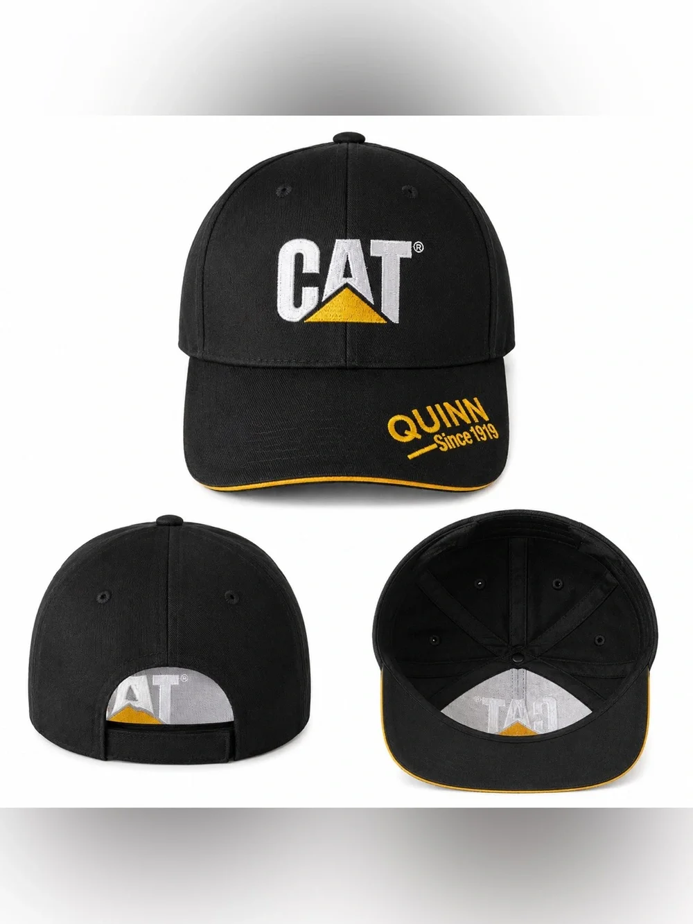 Black and Yellow CAT Brand Hat